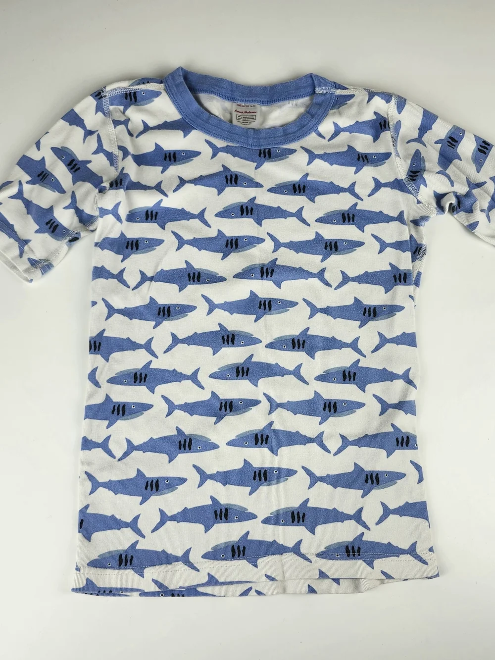 Hanna Andersson Blue and White Shark Print Pajama Set